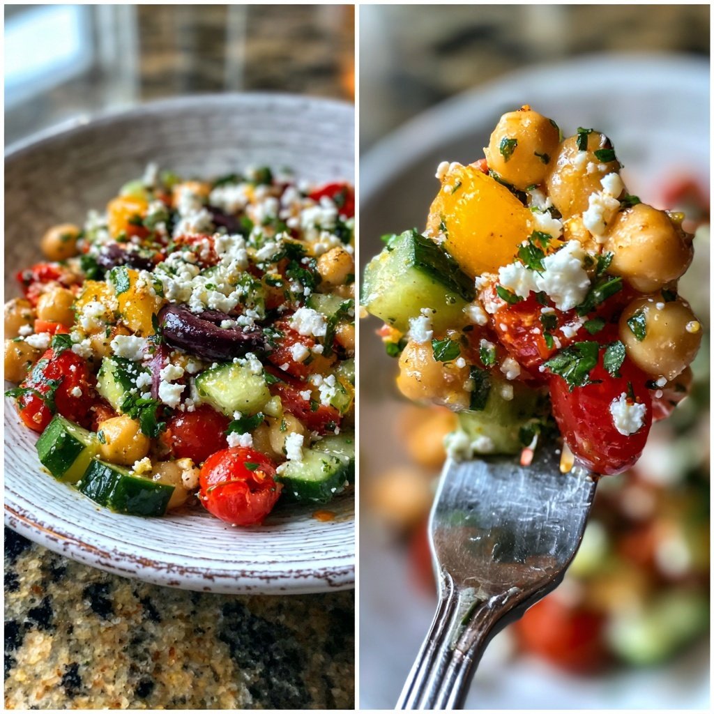 Healthy Mediterranean Chickpea Salad Lunch