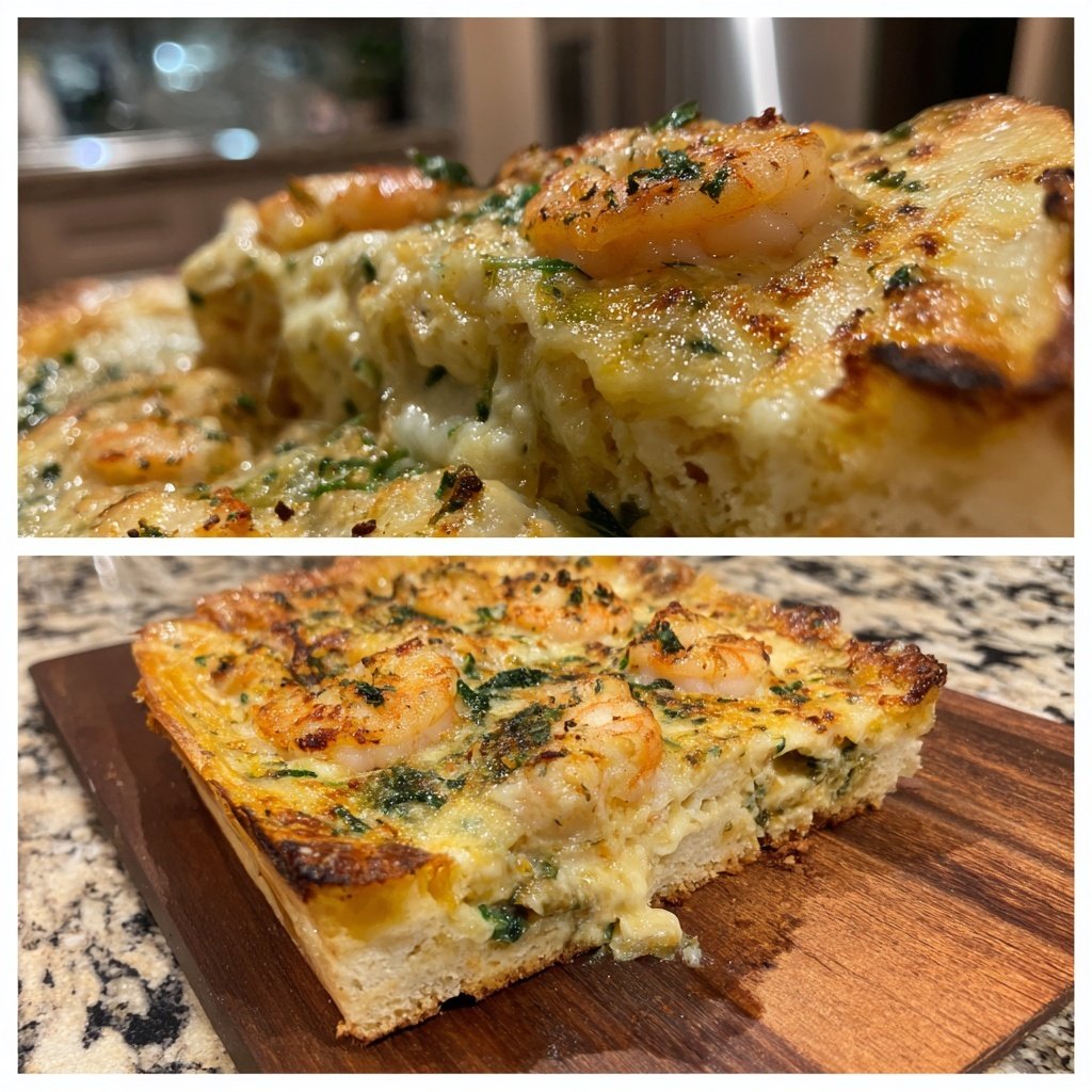 Shrimp Spinach Alfredo Bake