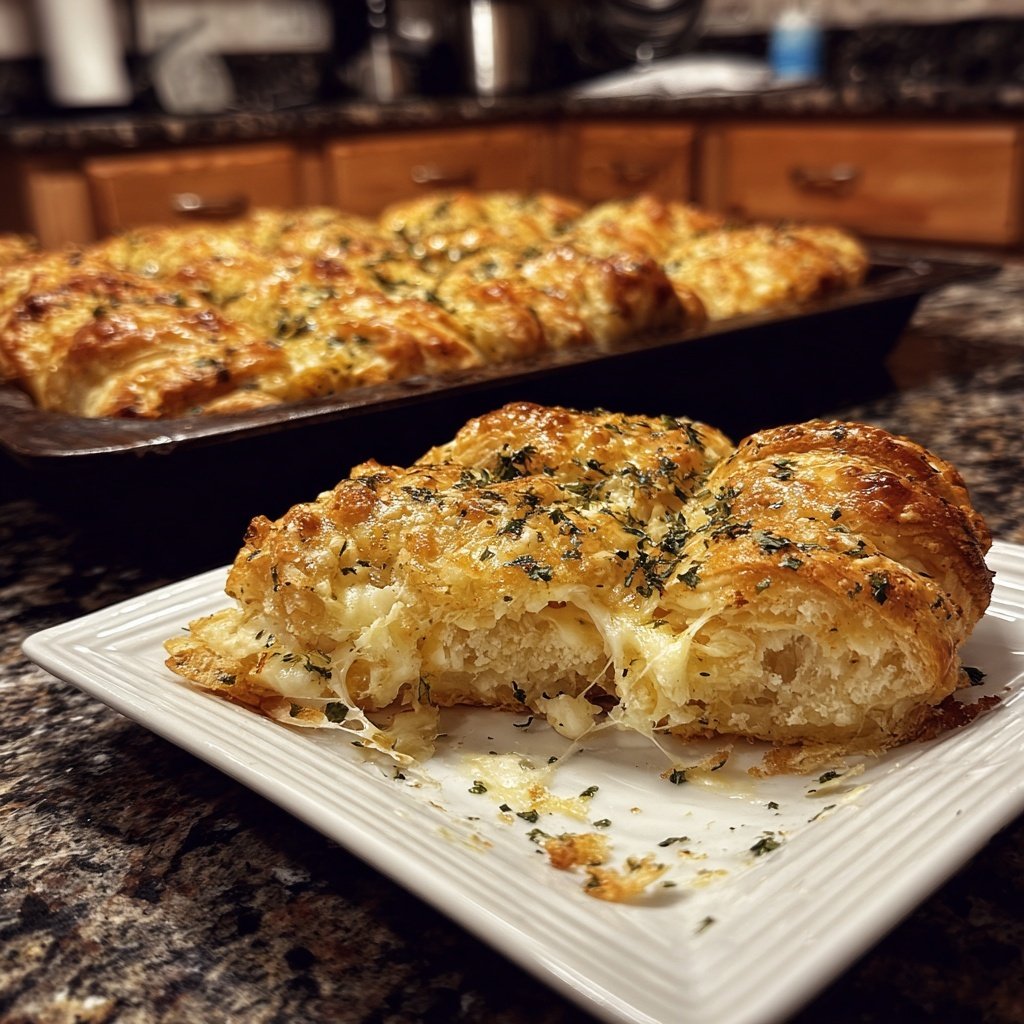 Buttery Cheese Filled Croissant Bake