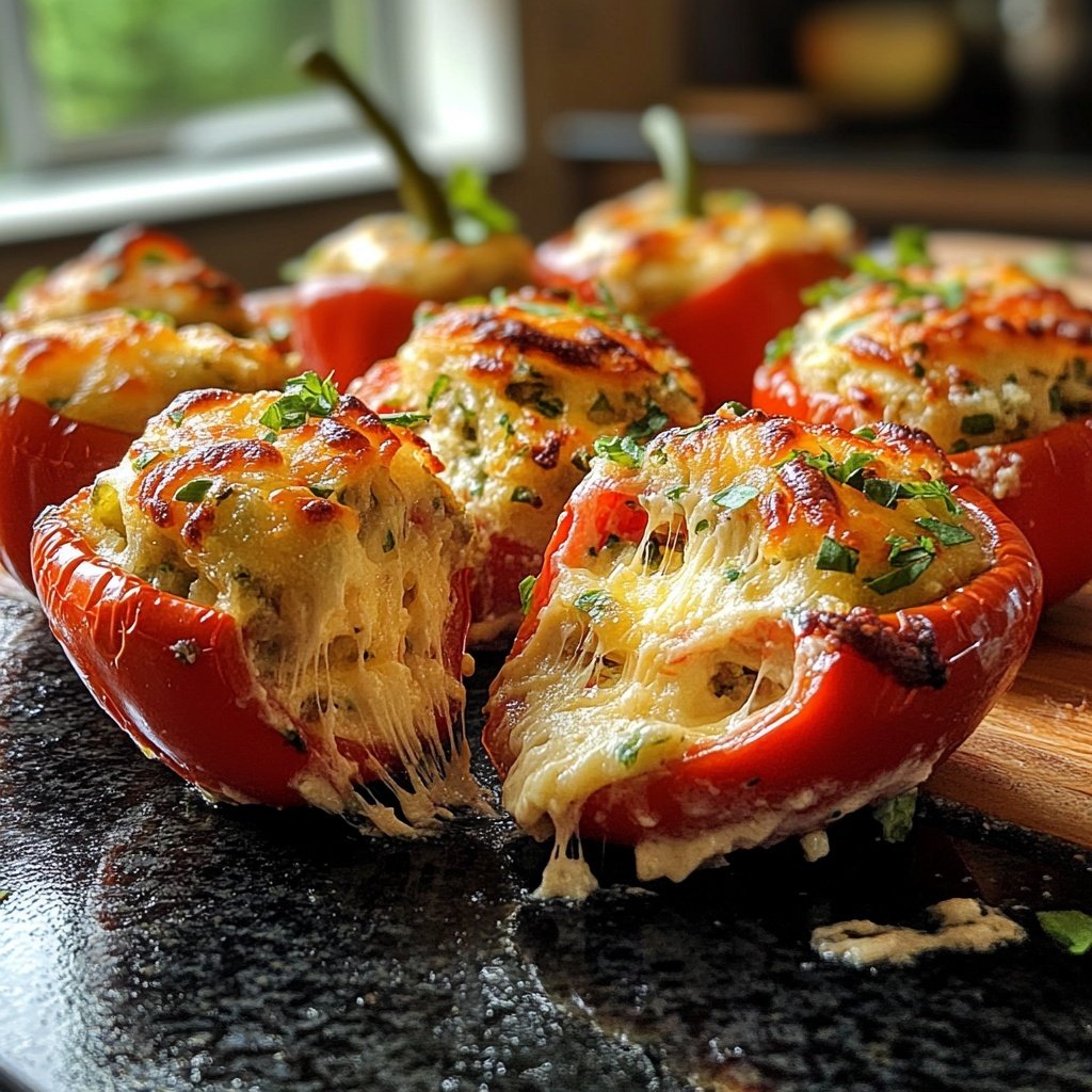 Super Bowl Appetizer Stuffed Mini Peppers
