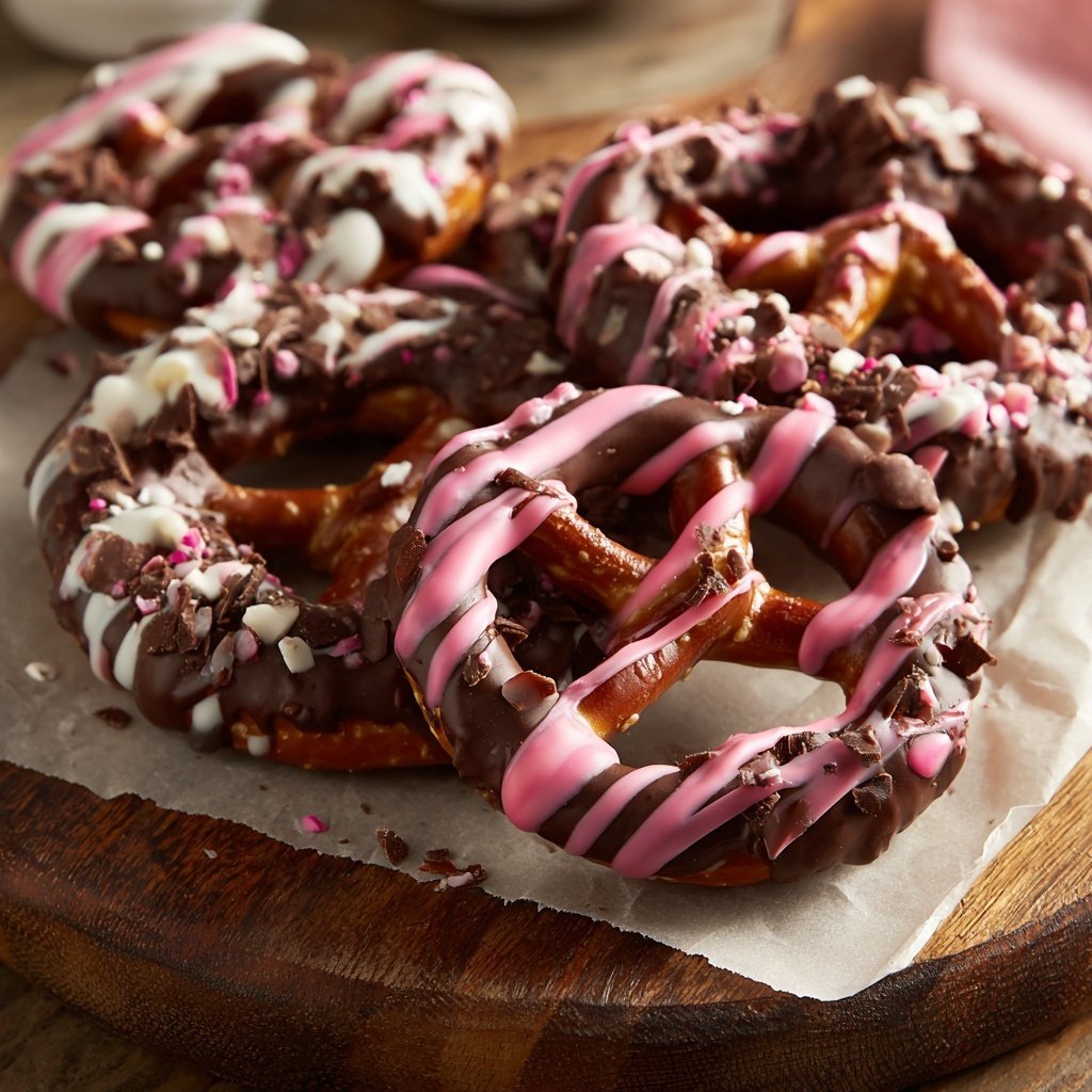 Valentines Snacks Chocolate Dipped Pretzels