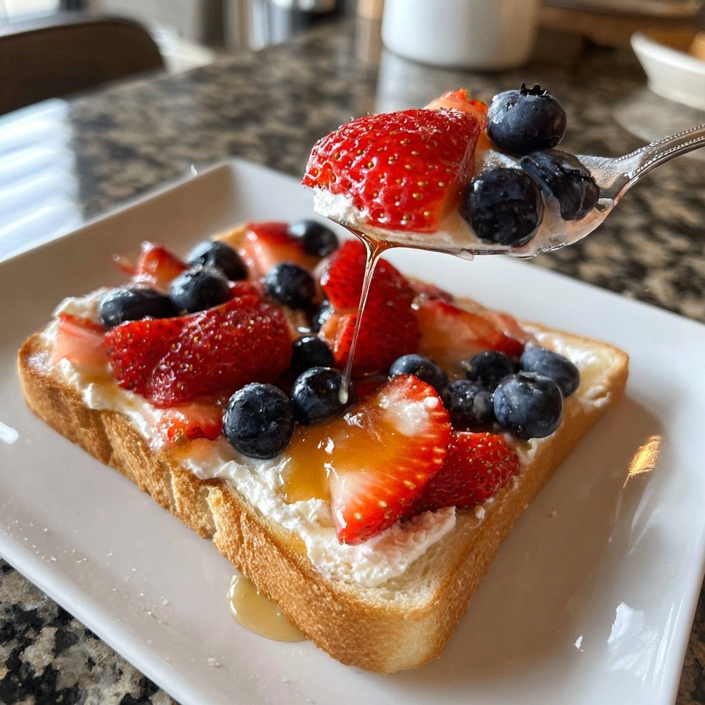 Valentines Breakfast Berry Yogurt Toast