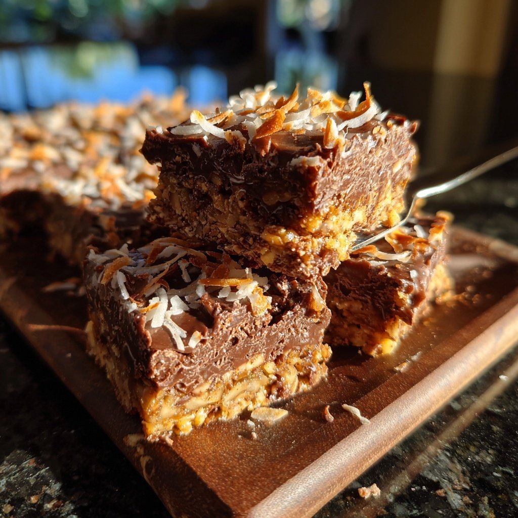 Chocolate Coconut Cashew Squares