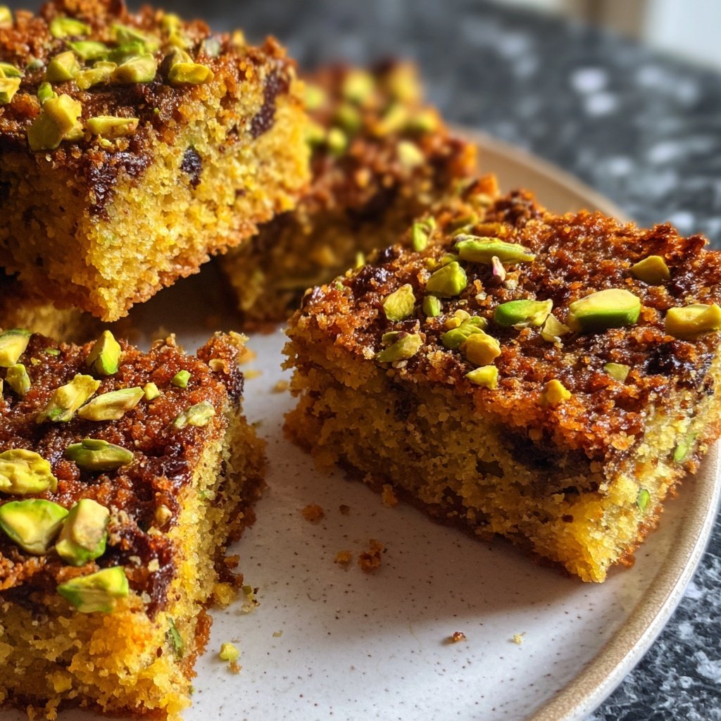 Chocolate Orange Pistachio Squares