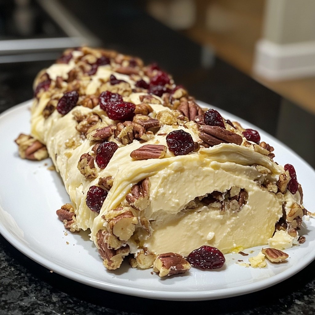 Cranberry, Pecan and Cheese Log